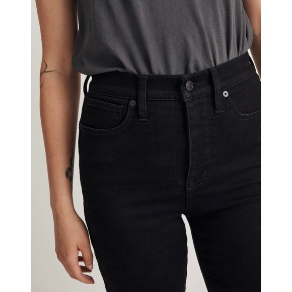 Madewell Stovepipe High-Rise Jeans Women's Size 25 in Black Rinse Wash MSRP $138 - Picture 8 of 16